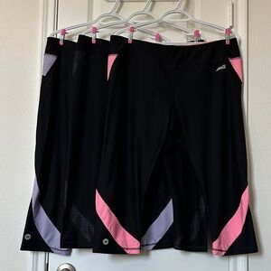 Avia Bundle 18” Black with Pink, Purple and Gray Accent Capri Leggings